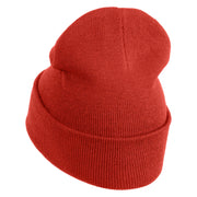 Trick Or Treat Puppy Embroidered 12" Long Knitted Beanie - Rust OSFM
