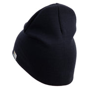 U.S. Army 29th Infantry Division Symbol Embroidered 8 Inch Solid Knit Short Beanie Made in USA - Navy OSFM