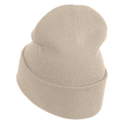 Trick Or Treat Puppy Embroidered 12" Long Knitted Beanie - Birch OSFM