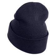 Trick Or Treat Puppy Embroidered 12" Long Knitted Beanie - Navy OSFM