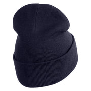 Trick Or Treat Puppy Embroidered 12" Long Knitted Beanie - Navy OSFM
