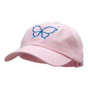 Outlined Butterfly Embroidered Low Profile Dyed Cotton Twill Cap