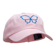 Outlined Butterfly Embroidered Low Profile Dyed Cotton Twill Cap