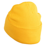 Inside Emotions Joy Embroidered 12" Long Knitted Beanie - Mustard OSFM
