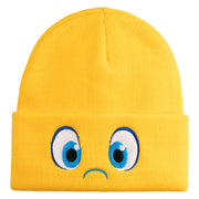 Inside Emotions Joy Embroidered 12" Long Knitted Beanie - Mustard OSFM