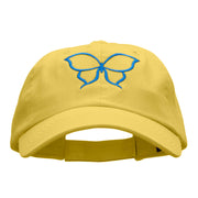 Outlined Butterfly Embroidered Low Profile Dyed Cotton Twill Cap