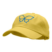 Outlined Butterfly Embroidered Low Profile Dyed Cotton Twill Cap