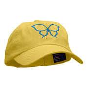 Outlined Butterfly Embroidered Low Profile Dyed Cotton Twill Cap