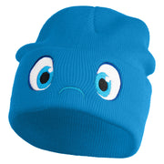 Inside Emotions Joy Embroidered 12" Long Knitted Beanie - Aqua OSFM