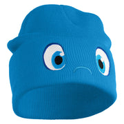 Inside Emotions Joy Embroidered 12" Long Knitted Beanie - Aqua OSFM