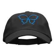 Outlined Butterfly Embroidered Low Profile Dyed Cotton Twill Cap