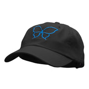 Outlined Butterfly Embroidered Low Profile Dyed Cotton Twill Cap