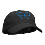 Outlined Butterfly Embroidered Low Profile Dyed Cotton Twill Cap