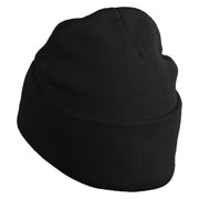 Inside Emotions Joy Embroidered 12" Long Knitted Beanie - Black OSFM