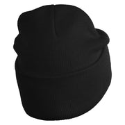 Inside Emotions Joy Embroidered 12" Long Knitted Beanie - Black OSFM