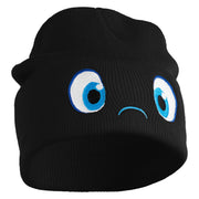 Inside Emotions Joy Embroidered 12" Long Knitted Beanie - Black OSFM