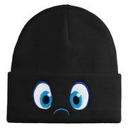 Inside Emotions Joy Embroidered 12" Long Knitted Beanie - Black OSFM