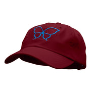 Outlined Butterfly Embroidered Low Profile Dyed Cotton Twill Cap