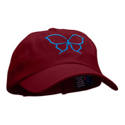 Outlined Butterfly Embroidered Low Profile Dyed Cotton Twill Cap