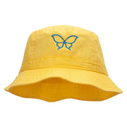 Butterfly Outline Embroidered Bucket Hat