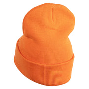 Inside Emotions Anxiety Embroidered 12" Long Knitted Beanie - Orange OSFM