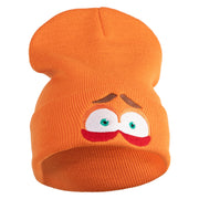 Inside Emotions Anxiety Embroidered 12" Long Knitted Beanie - Orange OSFM