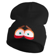 Inside Emotions Anxiety Embroidered 12" Long Knitted Beanie - Black OSFM
