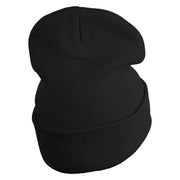 Inside Emotions Anxiety Embroidered 12" Long Knitted Beanie - Black OSFM