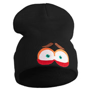 Inside Emotions Anxiety Embroidered 12" Long Knitted Beanie - Black OSFM