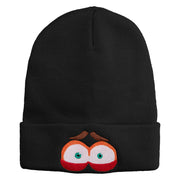 Inside Emotions Anxiety Embroidered 12" Long Knitted Beanie - Black OSFM
