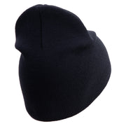 U.S. Army 33rd Infantry Brigade Combat Team Symbol Embroidered 8 Inch Solid Knit Short Beanie Made in USA - Navy OSFM