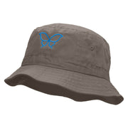 Butterfly Outline Embroidered Bucket Hat