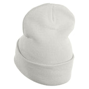 Inside Emotions Anxiety Embroidered 12" Long Knitted Beanie - White OSFM