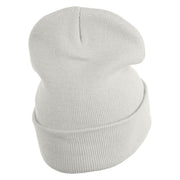 Inside Emotions Anxiety Embroidered 12" Long Knitted Beanie - White OSFM