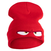 Inside Emotions Anger Embroidered 12" Long Knitted Beanie - Red OSFM