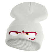 Inside Emotions Anger Embroidered 12" Long Knitted Beanie - White OSFM
