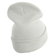 Inside Emotions Anger Embroidered 12" Long Knitted Beanie - White OSFM