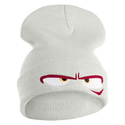 Inside Emotions Anger Embroidered 12" Long Knitted Beanie - White OSFM