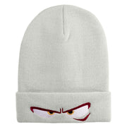 Inside Emotions Anger Embroidered 12" Long Knitted Beanie - White OSFM