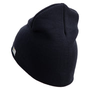 U.S. Army 34th Infantry Division Symbol Embroidered 8 Inch Solid Knit Short Beanie Made in USA - Navy OSFM