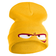 Inside Emotions Anger Embroidered 12" Long Knitted Beanie - Mustard OSFM