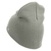 U.S. Army 34th Infantry Division Symbol Embroidered 8 Inch Solid Knit Short Beanie Made in USA - Dk-Ash OSFM