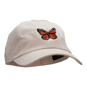 Monarch Butterfly Embroidered Washed Cap