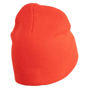 Inmate Costume Symbol Embroidered 8" Acylic Short Beanie - Orange OSFM
