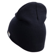 U.S. Army 36th Infantry Division Symbol Embroidered 8 Inch Solid Knit Short Beanie Made in USA - Navy OSFM