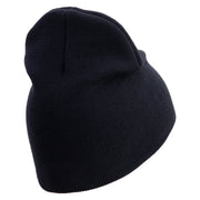 U.S. Army 36th Infantry Division Symbol Embroidered 8 Inch Solid Knit Short Beanie Made in USA - Navy OSFM