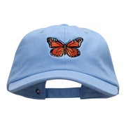 Monarch Butterfly Embroidered Washed Cap