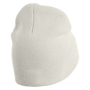 Inmate Costume Symbol Embroidered 8" Acylic Short Beanie - White OSFM
