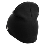 U.S. Army 36th Infantry Division Symbol Embroidered 8 Inch Solid Knit Short Beanie Made in USA - Black OSFM