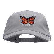 Monarch Butterfly Embroidered Washed Cap